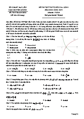 Đề tham khảo thi THPT Quốc gia môn Toán lần II - Năm học 2018-2019 - Sở giáo dục và đào tạo Bạc Liêu (Có đáp án)